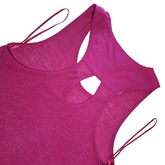 Kenar solid sleeveless cutout racerback tank top tunic - Picture 4 of 6